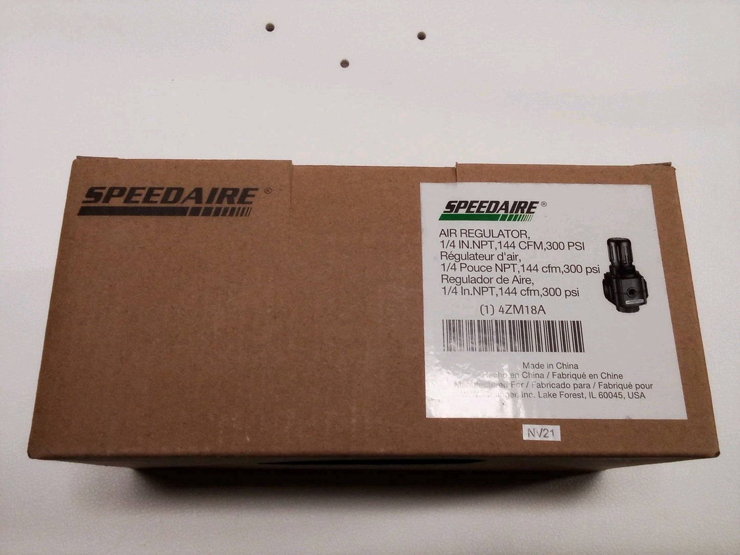 Speedaire 4Zm18 Air Regulator, 1/4 In.Npt, 144 Cfm, 300 Psi