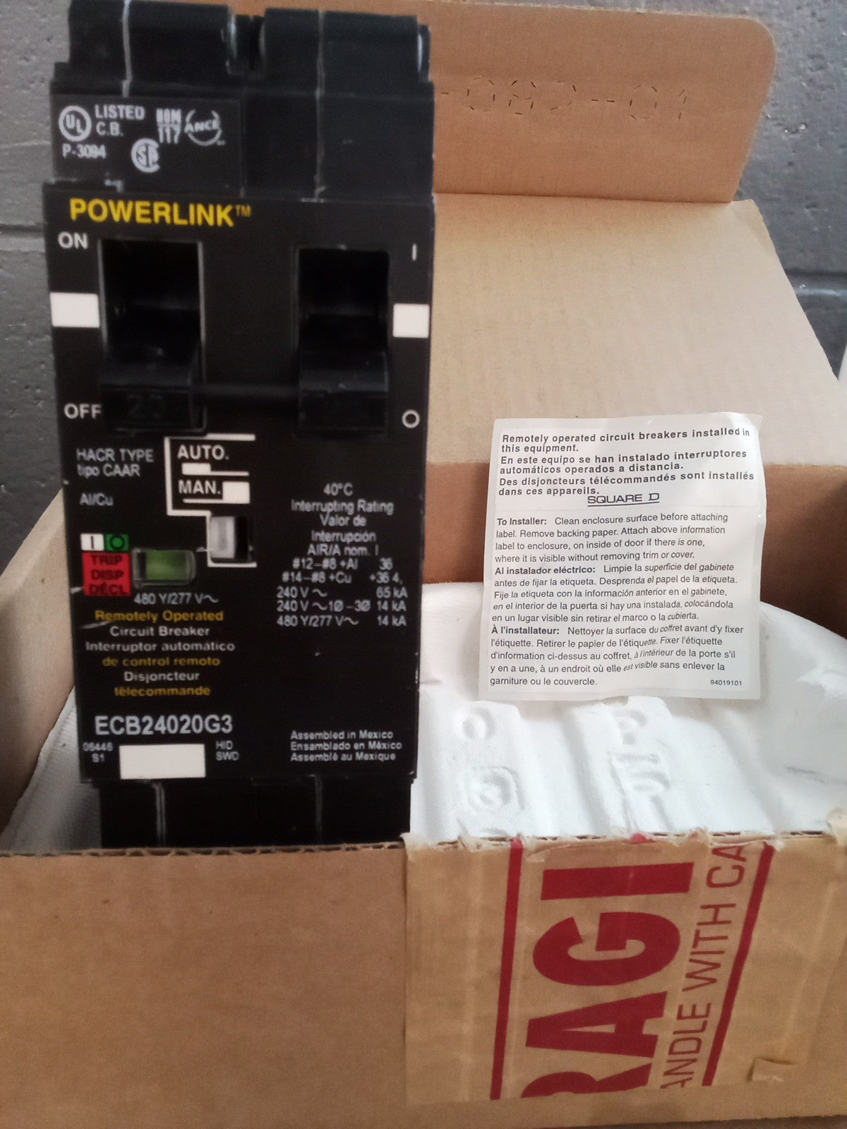 Square D ECB24030G3 Circuit Breaker