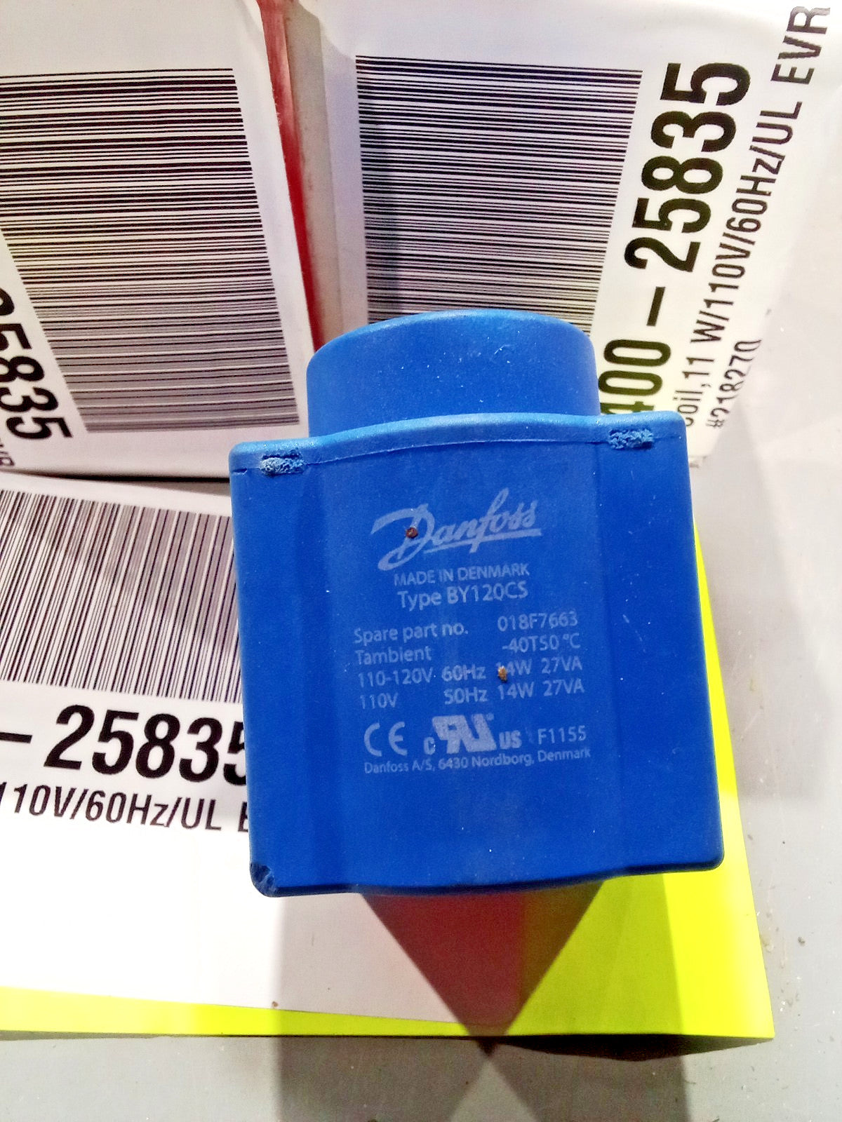 Danfoss 018F7663 BY120CS Solenoid Coil 110-120V EVR Refrigeration Valve Coil