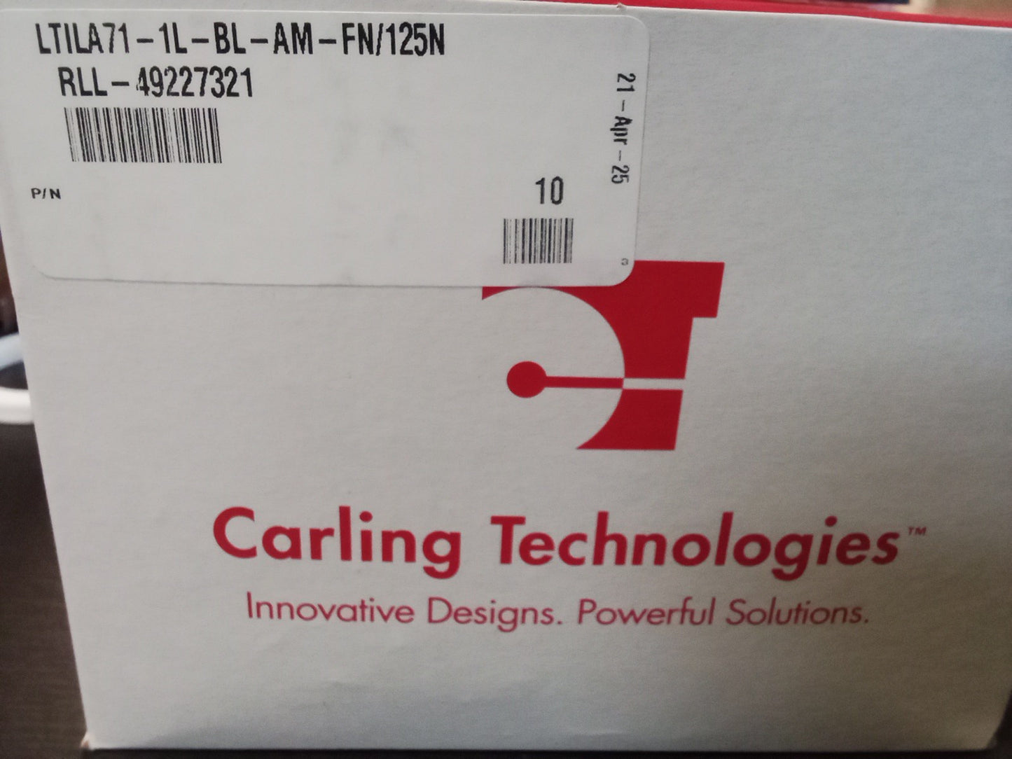Carling Technologies Rocker Switch LTILA71-1L-BL-AM-FN/125N