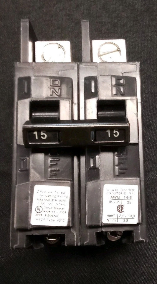 Siemens BQ2B015L 2-Pole 15A Circuit Breaker