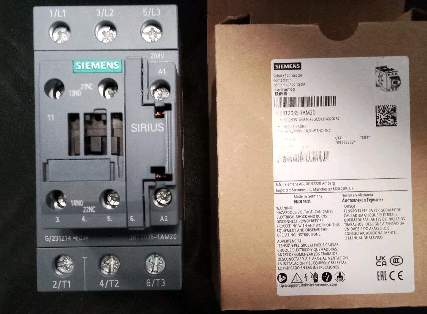 Siemens Contactor 3RT2035-1AM20